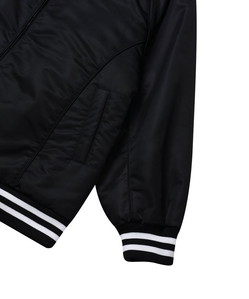 BOLD LOGO LONG VARSITY JACKET_BLACK