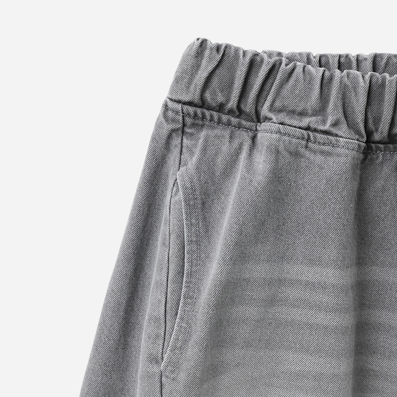 Cement Curved Denim Pants