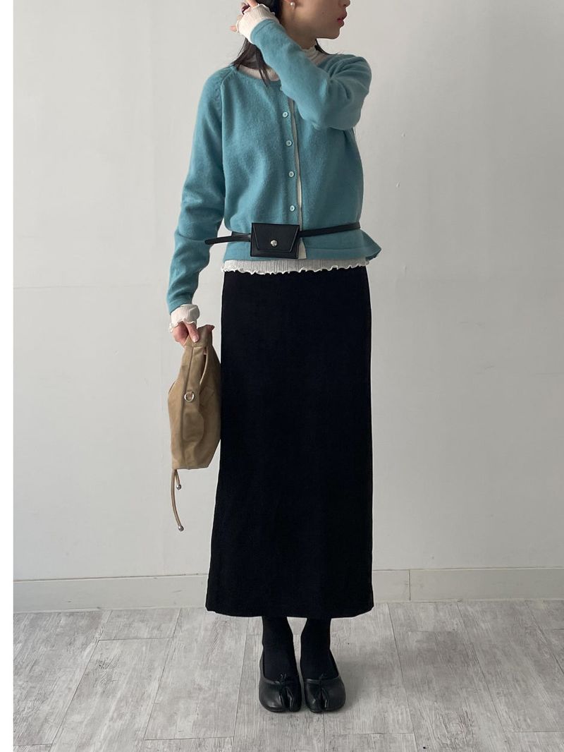 Velour H-line long skirt