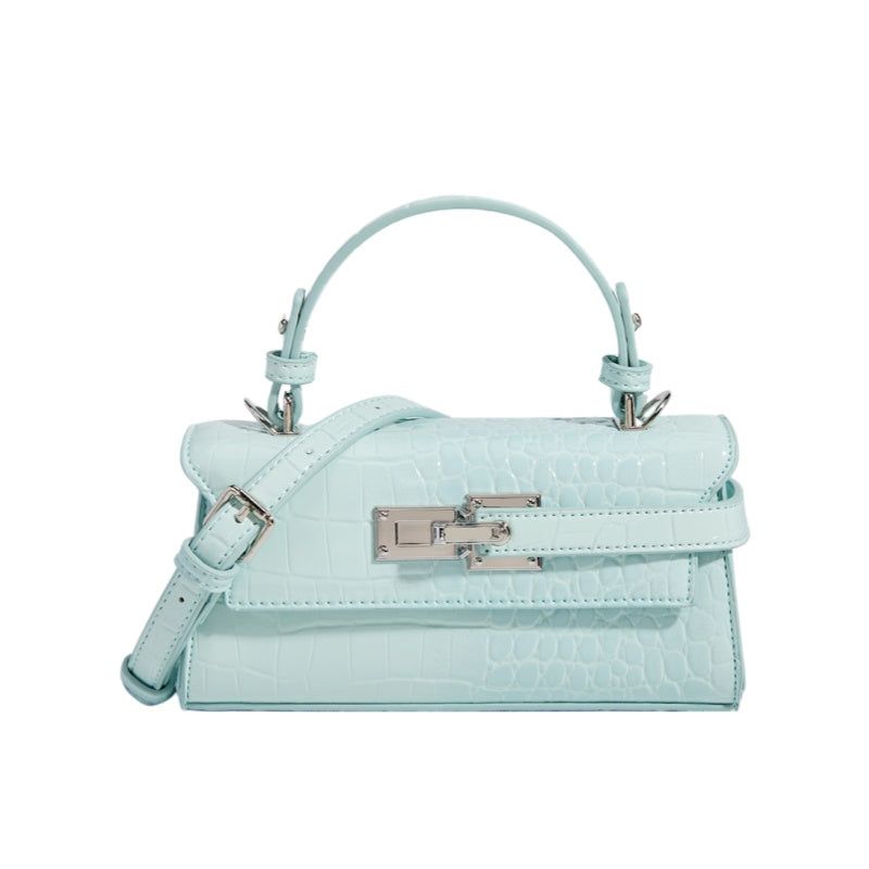 Crocodile Leather Square Shoulder Crossbody Bag