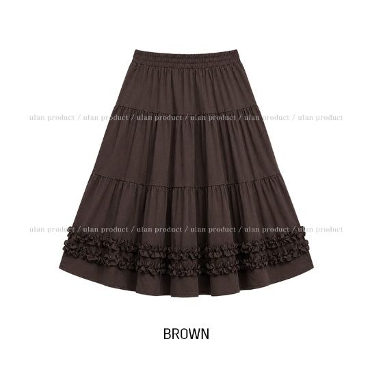 Eti Frill Tiered Midi Skirt