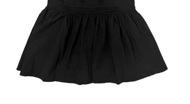 Omk Pintuck V-Neck Flare Sleeveless One Piece