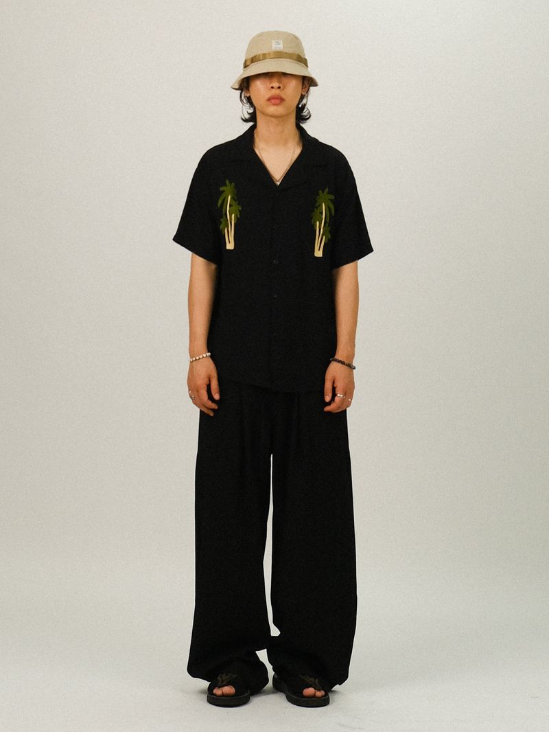 EO Stripe Wide Linen Pants