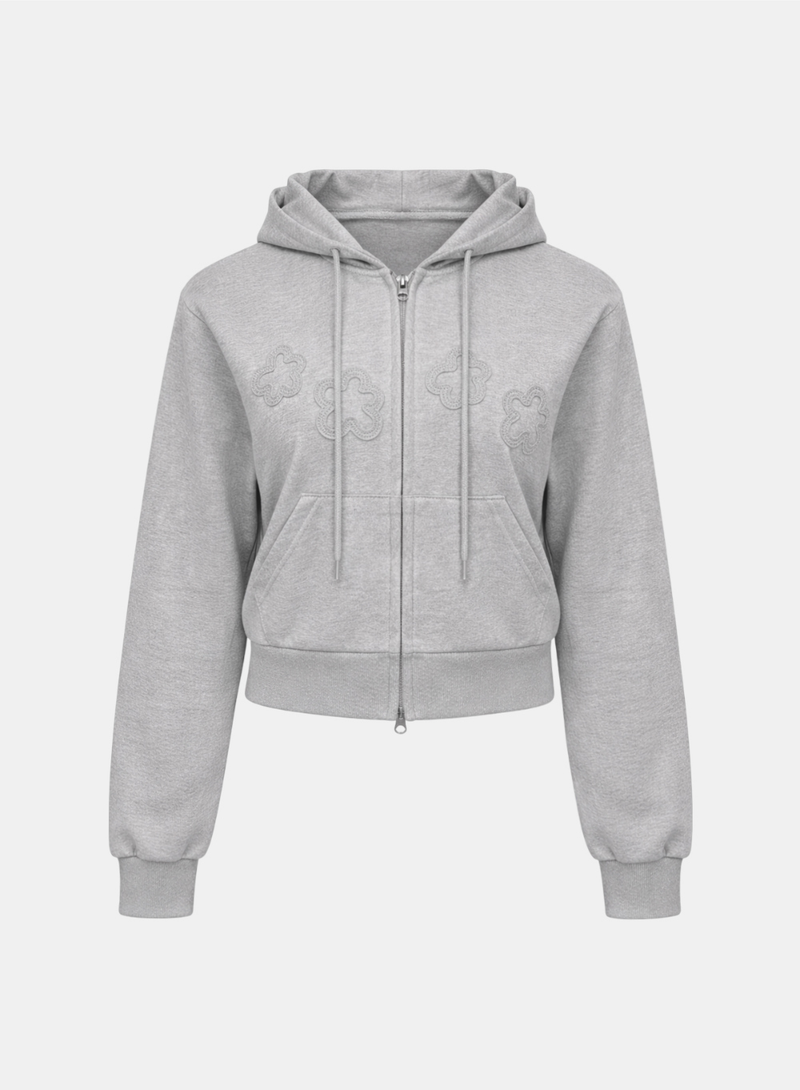 Clover Flower Point Hoodie Zip-up