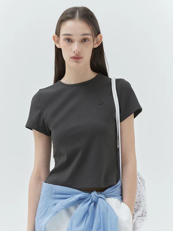 KIRSH（キルシー）の「KIRSH PLAIN SLIM FIT T-SHIRT - DARK GRAY（Tops）」