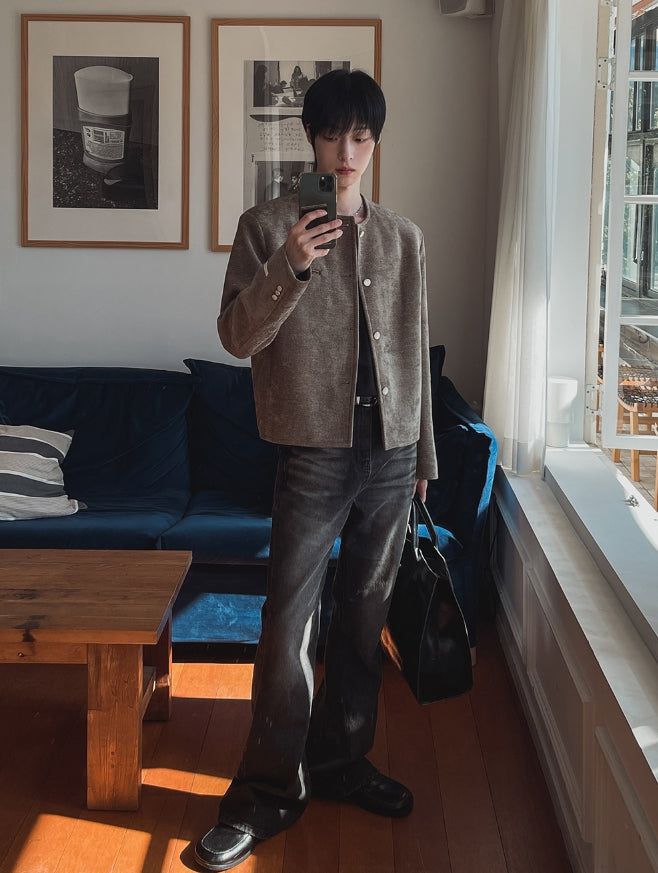 Ekkeullo Collar Less Tweed Blazer