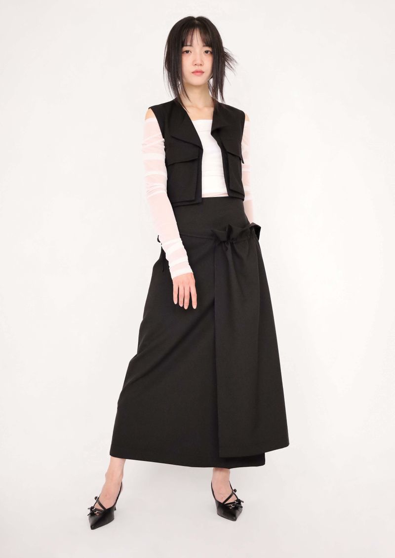 Wrinkle Layered Skirt