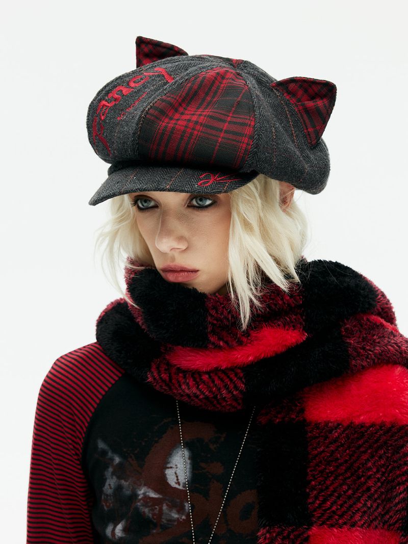 Emoha Asuka's punk cat ear newsboy hat