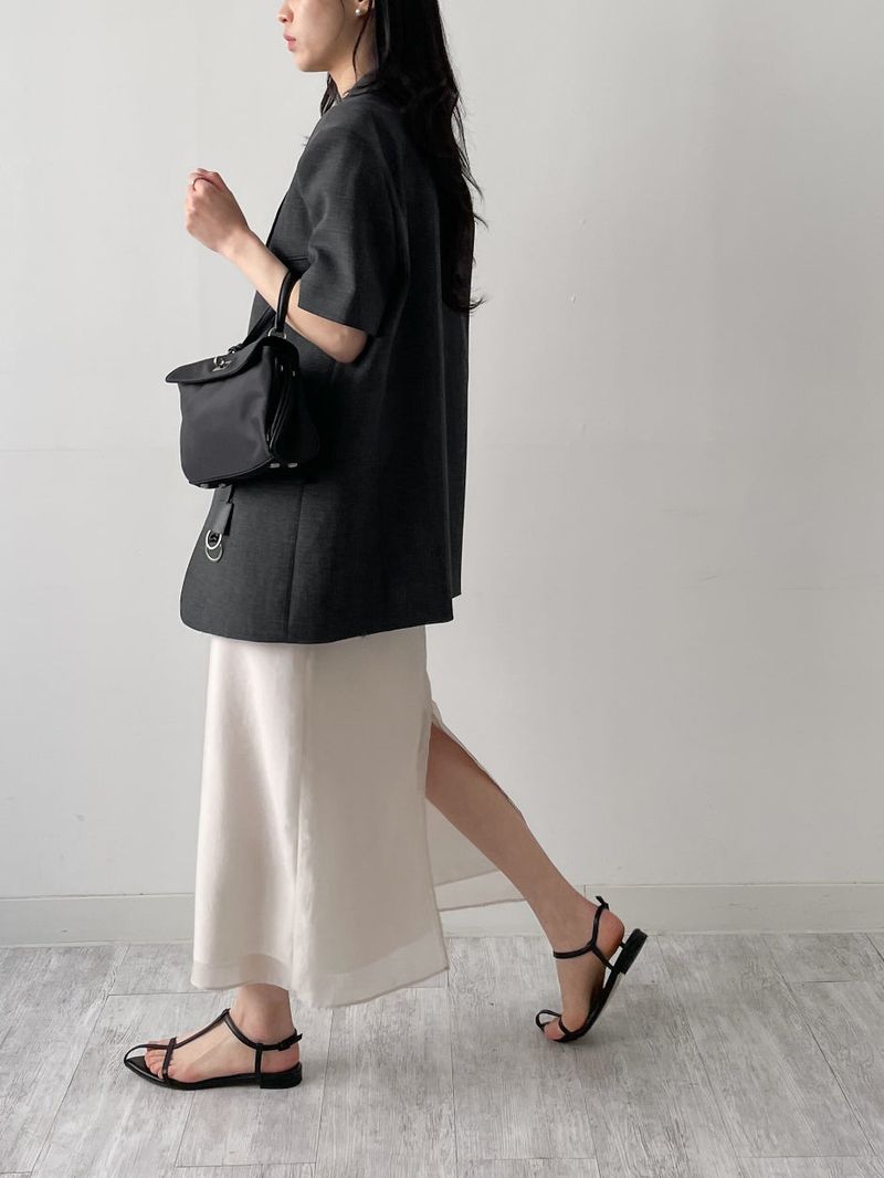 Organza chiffon layered long skirt