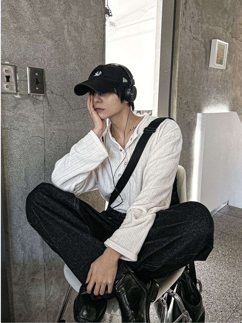 velia corduroy button henly-neck