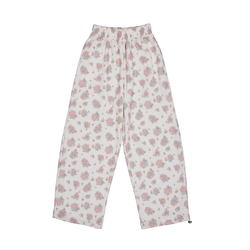 Flower Waffle Jogger Pants (ivory)