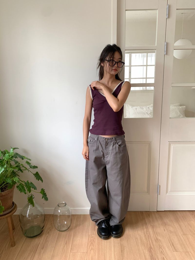 TWILL BACK POCKET STUD PANTS (3C)