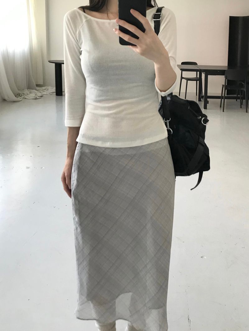 Lia Checkered Midi Skirt (2 colors)