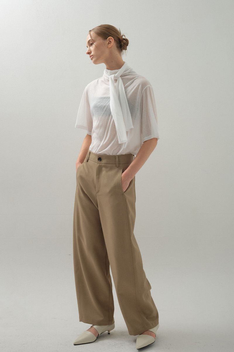 Barrel Line Pants_Beige