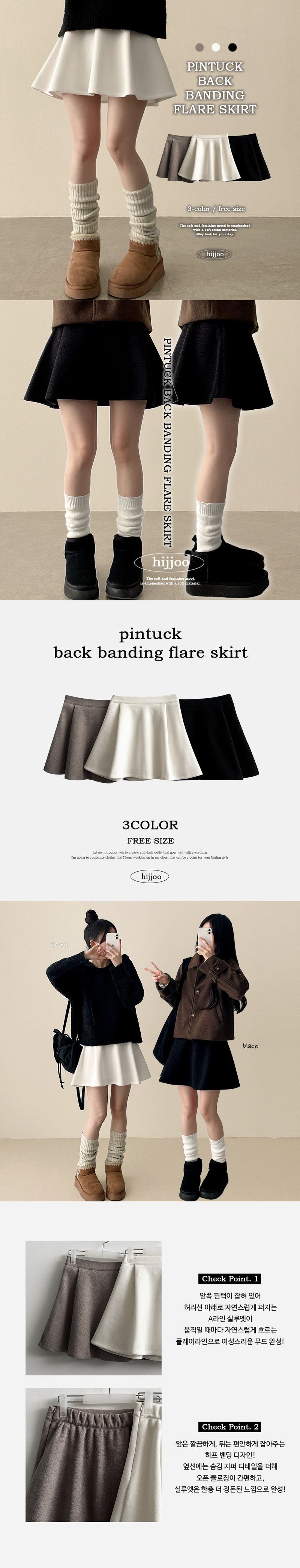 Lorton Wool Pin Tuck Flared Miniskirt