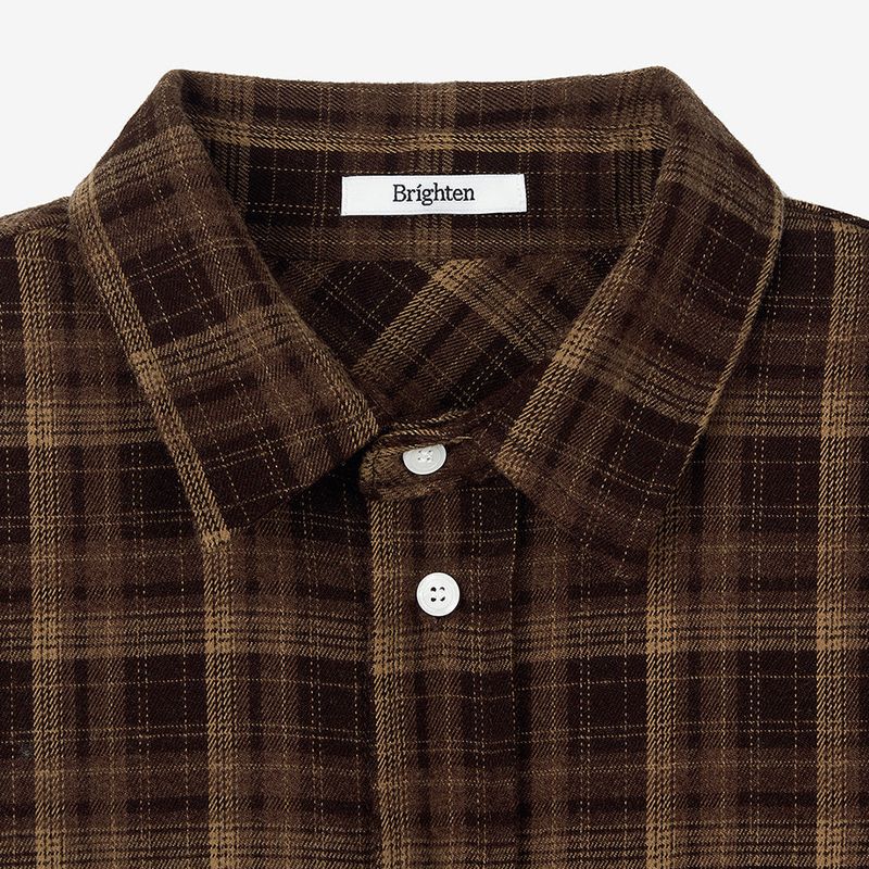 Oversized Check Shirt Brown