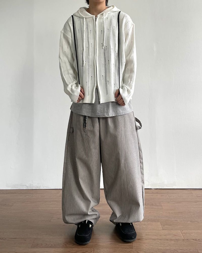 Twin Stripe Curved Pants