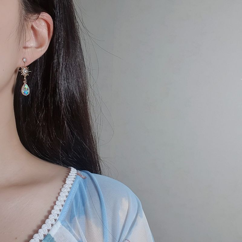Starry Teardrops Earring - Rainbow