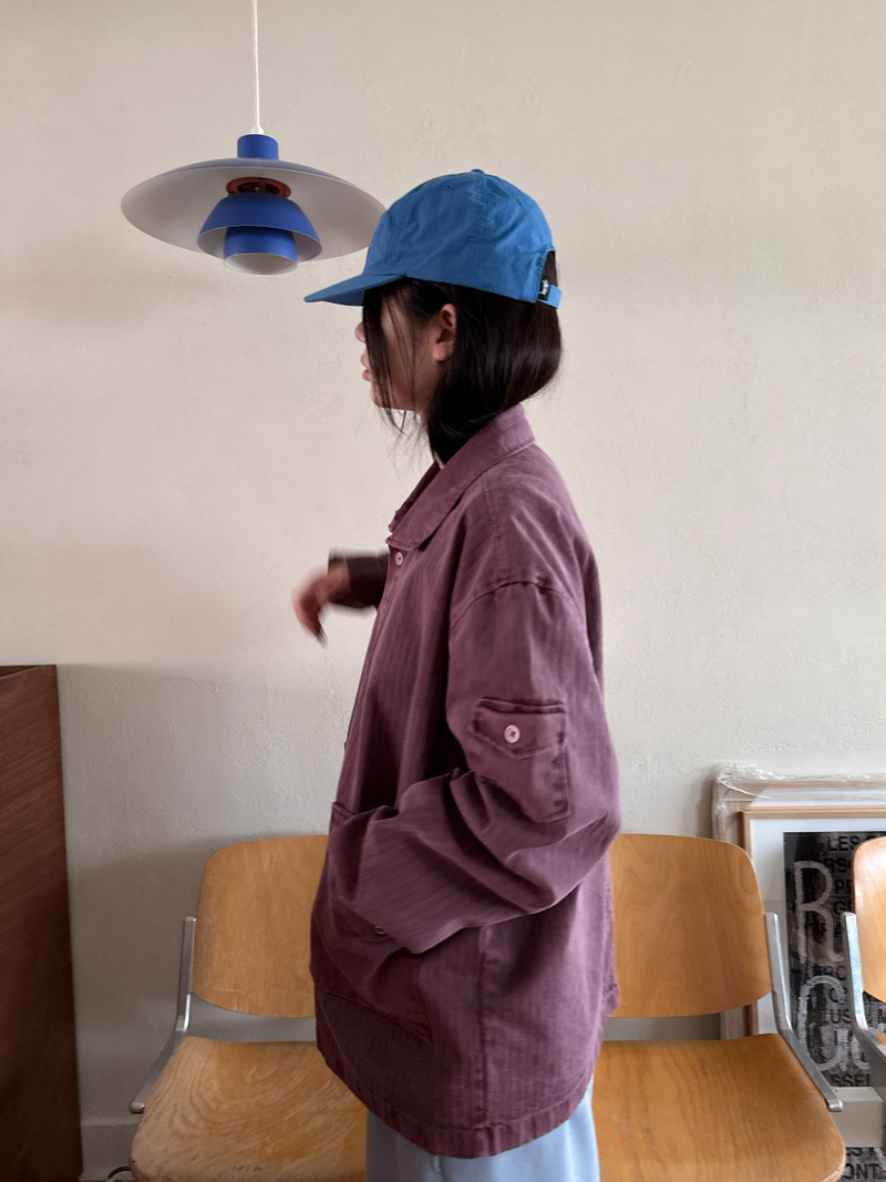 herringbone pigment work jacket