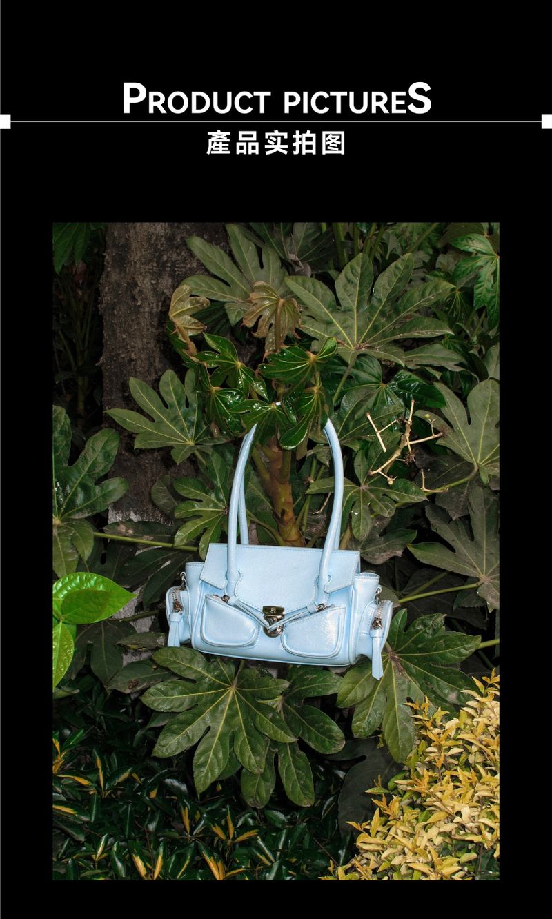 Mini Blue “MALDIVES” Oiled Leather Biker Bag