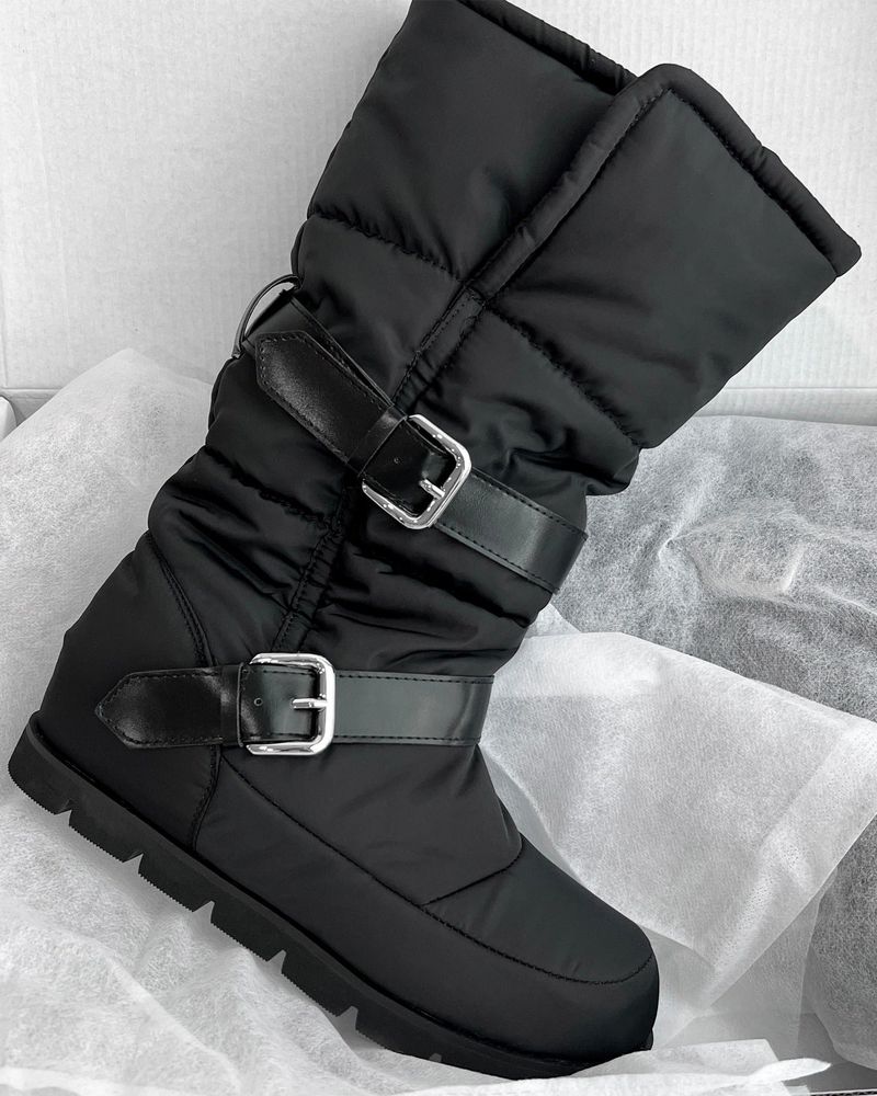 GUSTA（グスタ）の「Padded fur belt long-boots (Black)（Shoes）」