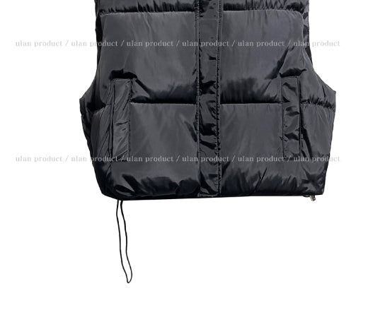 Haen crop hooded vest padded jacket