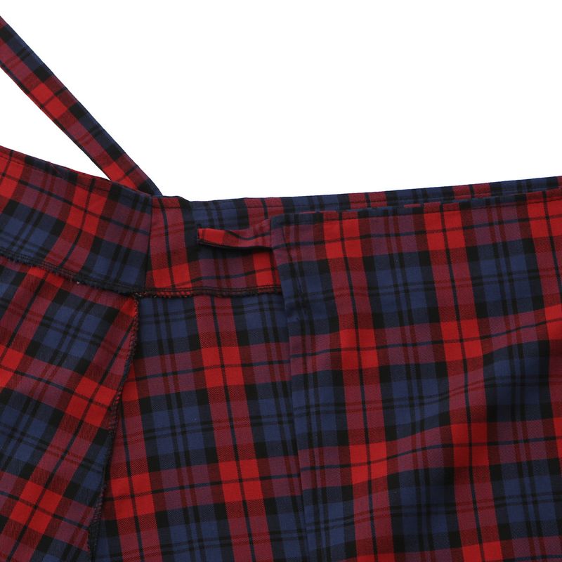 TARTAN CHECK WRAP SKIRT RED