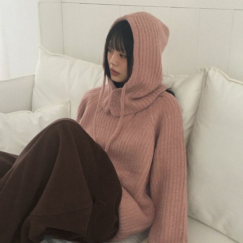 Beto Wool Loose Fit Round Knit Set
