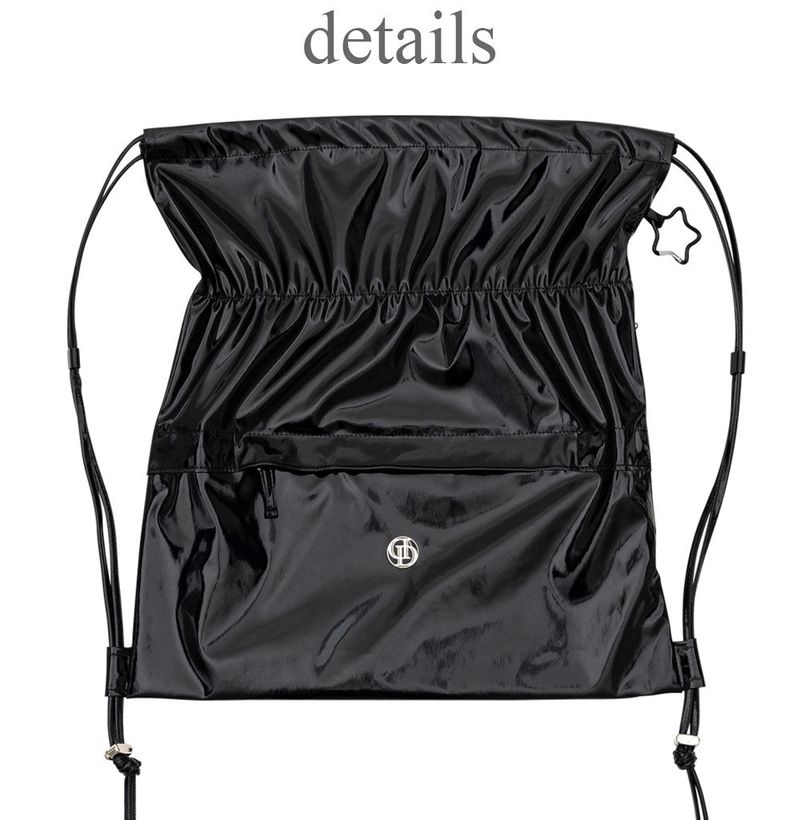 GLOSSY STRING BACK PACK_BLACK