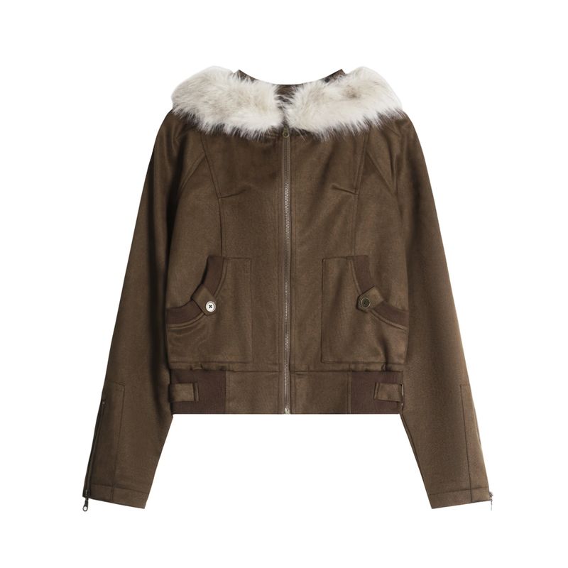 Cozy&Kitsch(コージーアンドキッチ)の「Cairo Suede Fur Hooded Jumper(Jackets/Outerwear)」