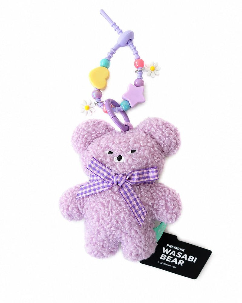 Frosted teddy bear part strap keyring