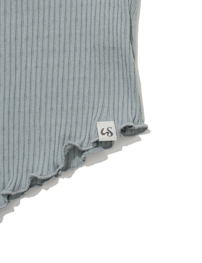 ASYMMETRIC RIB OFF-SHOULDER TEE(MINT)