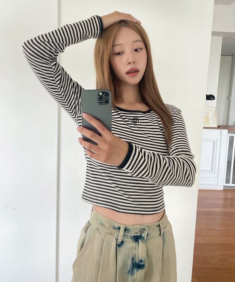 LOGO STITCH STRIPE T-SHIRT