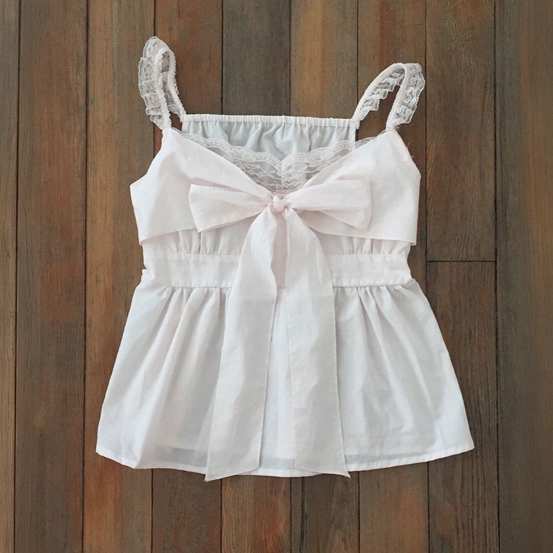 Summer Lace Ribbon Blouse - PINK