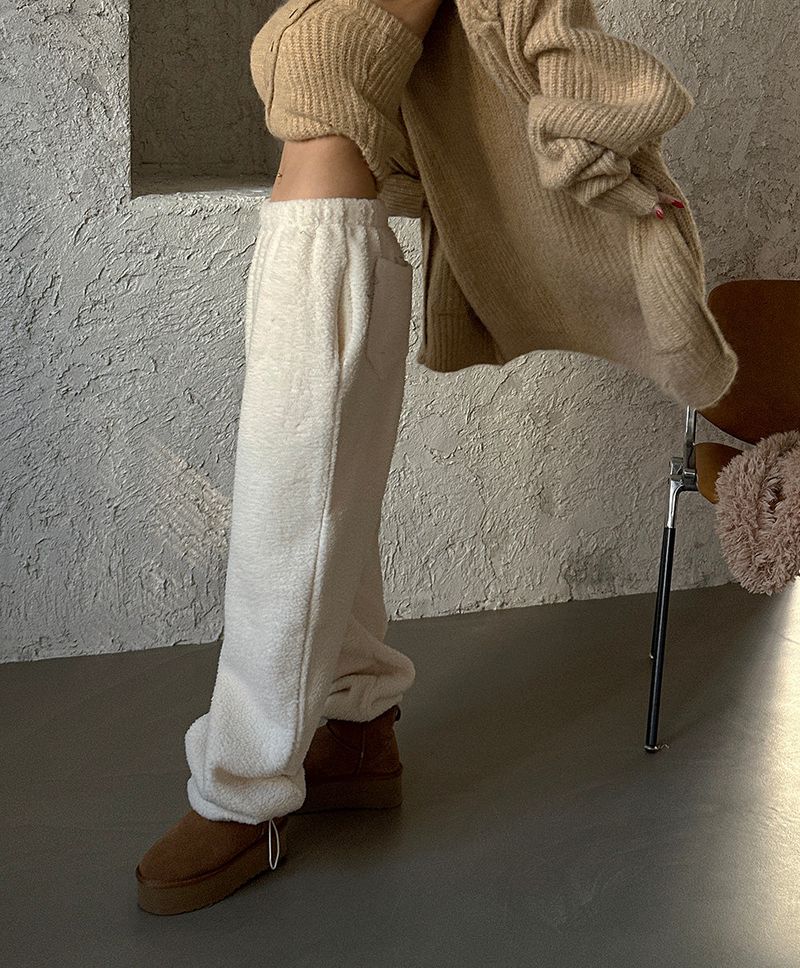 ソフトウールストリングジョガーワイドパンツ