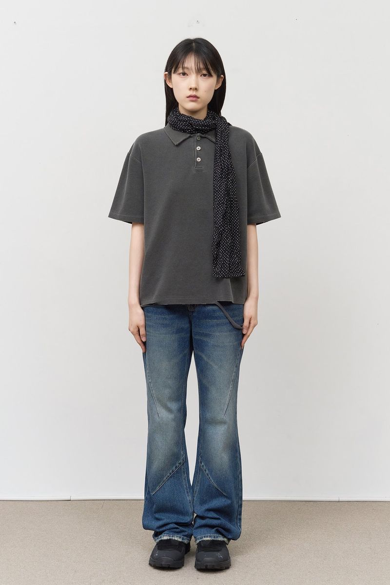 Deni Pigment Collar Top