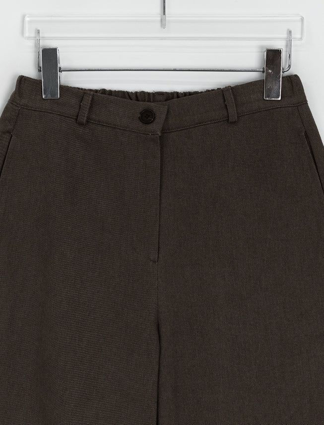 オブニンカプリ9分丈ボタンロールアップパンツ