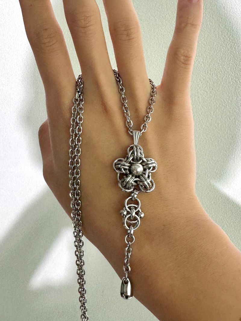 Pearl Encrusted O-ring Necklace (size: 2type) (color: 2type)