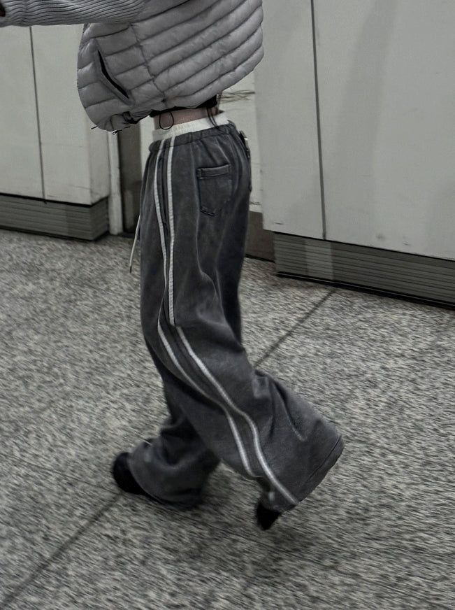 Low Washing Unbalanced Sagging Pants