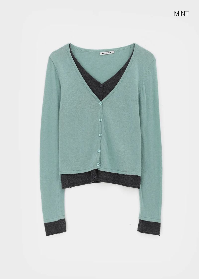 [MADE] Basini Layered V-Neck Cardigan