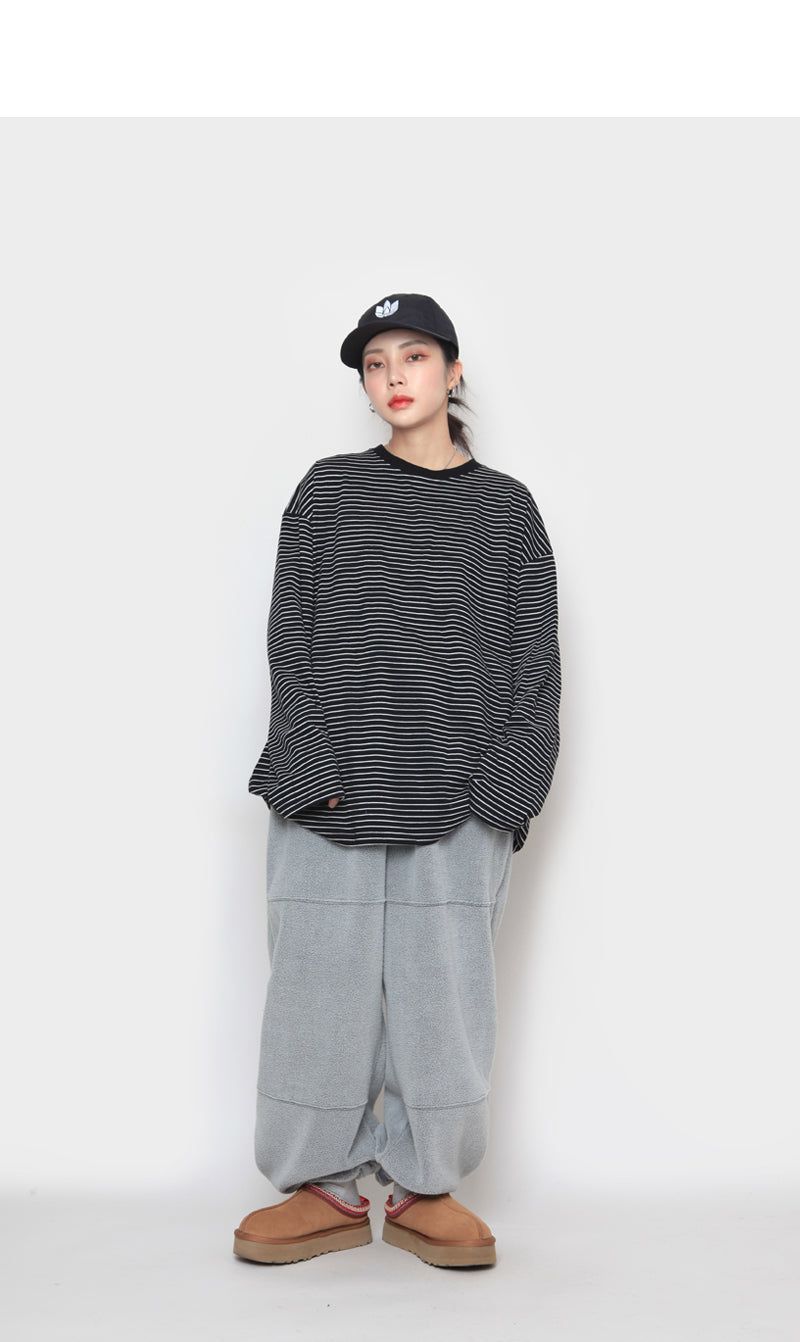 Round Striped Long Sleeve T