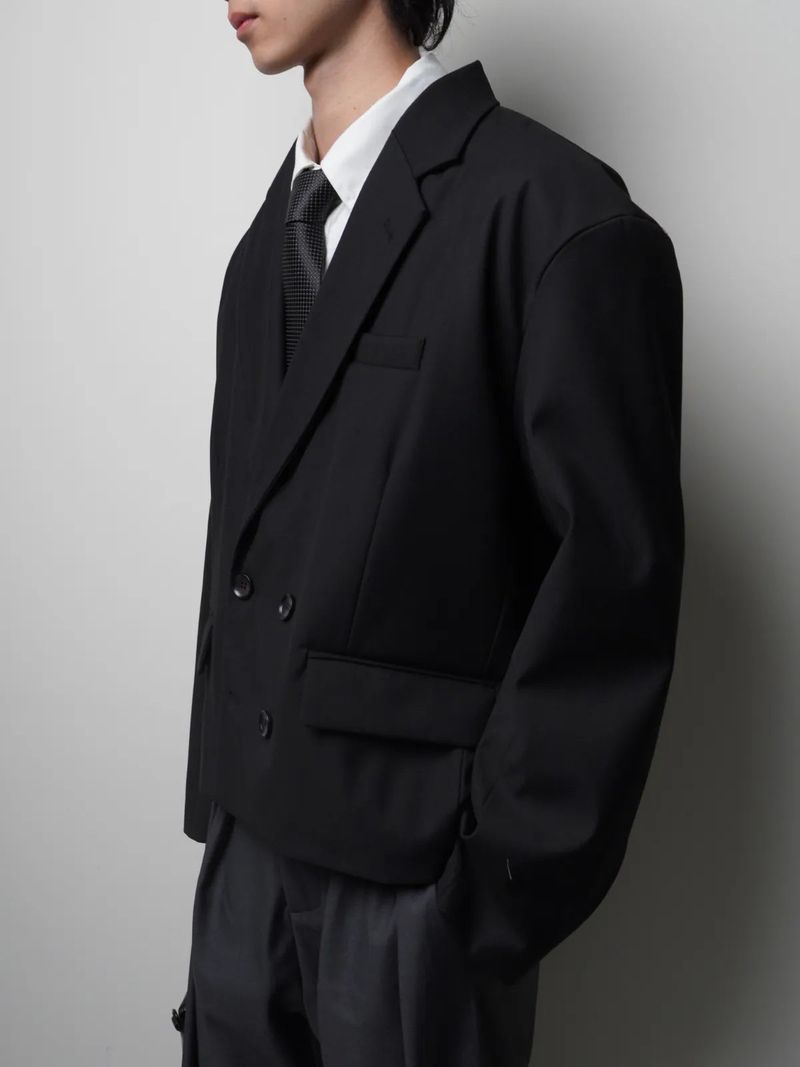 JT10 Cropped Double-Breasted Blazer