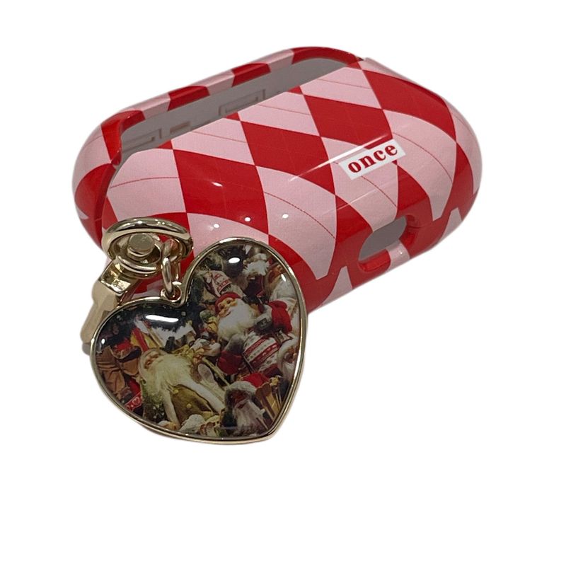 (Red) Christmas Argyle Check AirPods Case