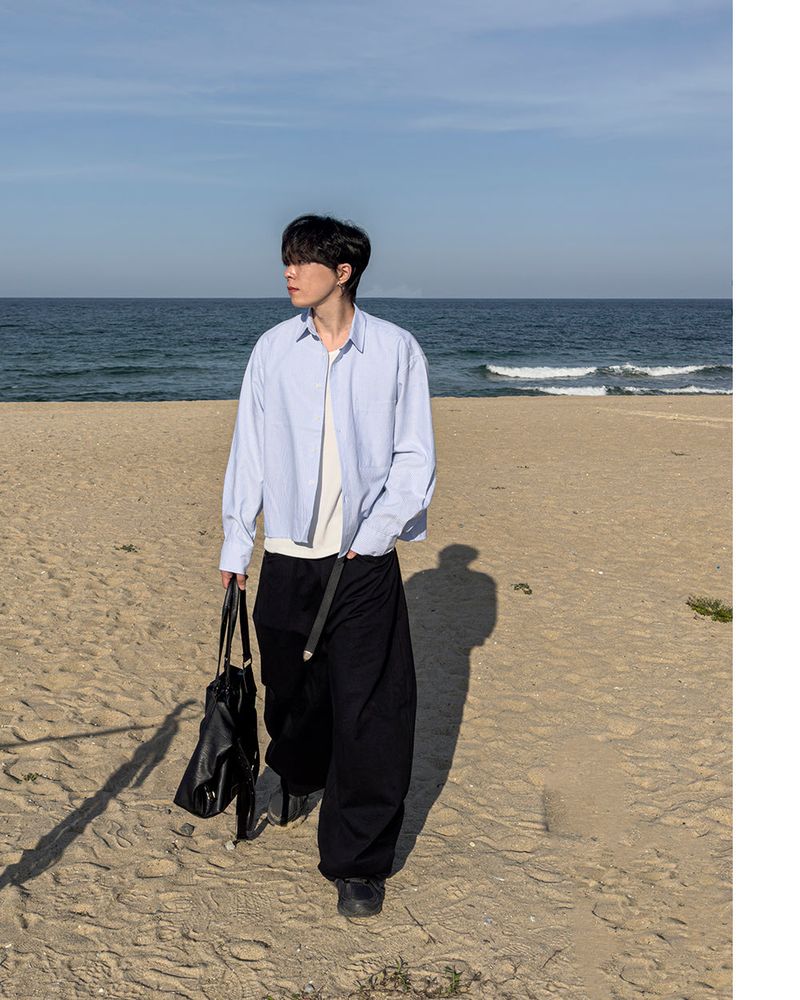 Bino Curved Wide Cotton Pants