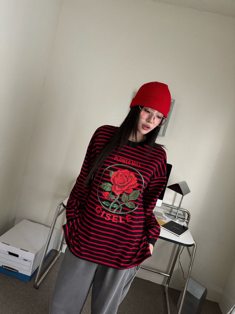 Rose stripe T