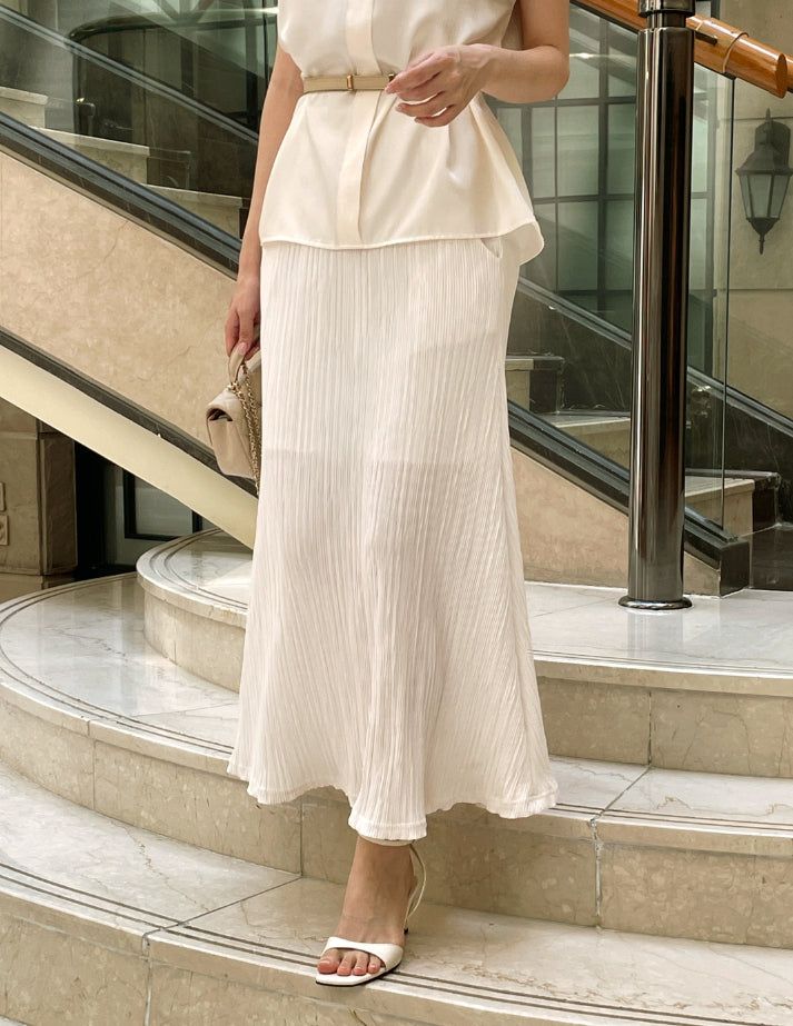 iam mari（アイアム マリ）の「Linda Banding Pleated Maxi Long Skirt（Skirts）」