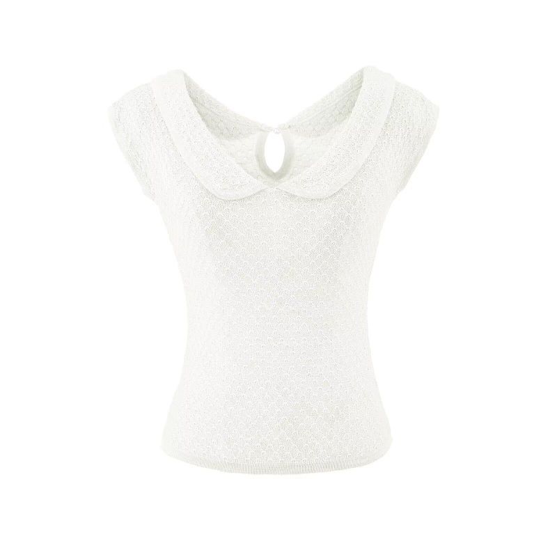 Luelle Eyelet Collar Knit