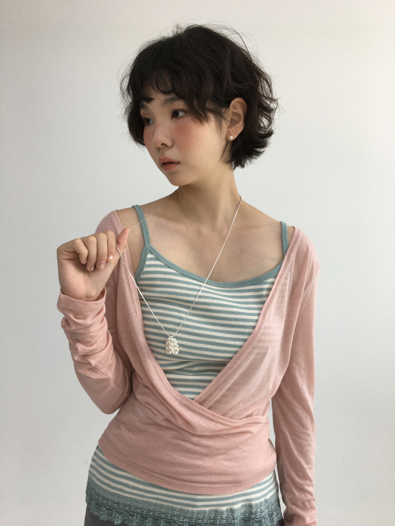 Som Striped Lace Sleeveless (4color)