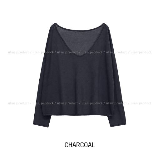 Reason See-through Deep V-Neck Long Sleeve