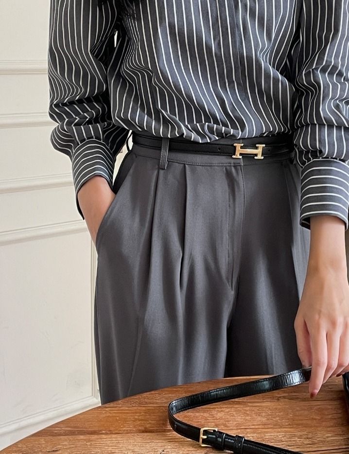 Botel Two Pintuck Wide Slacks